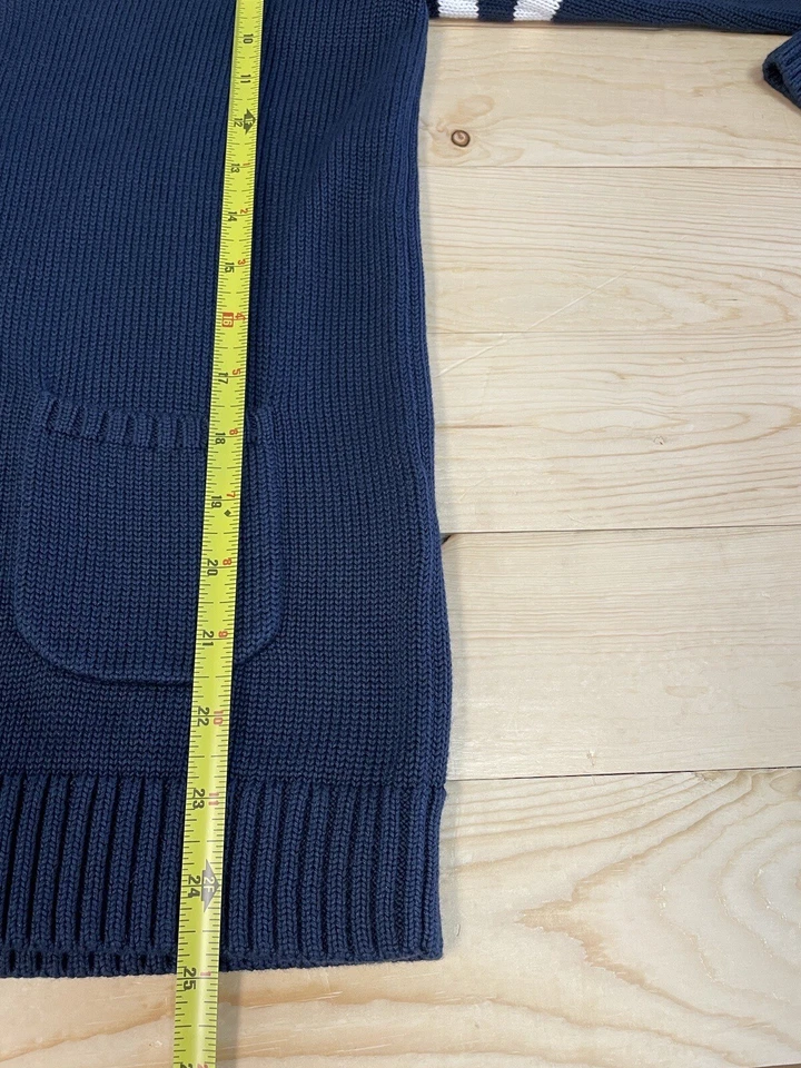 Cárdigan uniforme Lands' End para niños jóvenes azul marino blanco algodón 14 SI40 Foto 4 de 4