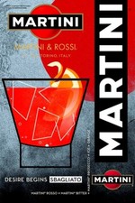 Poster Manifesto Locandina Pubblicità Aperitivo Martini Stampa Vintage 50x70 Cm.