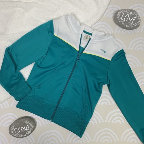 Old Navy Kids Size S Athletic Full Zip Teal Color Block Athletic Running Jacket - Picture 5 of 11