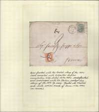 GIBRALTAR COVER-1880-British Stamp 1/2d of 1880 surcharged with 30c Italian Post