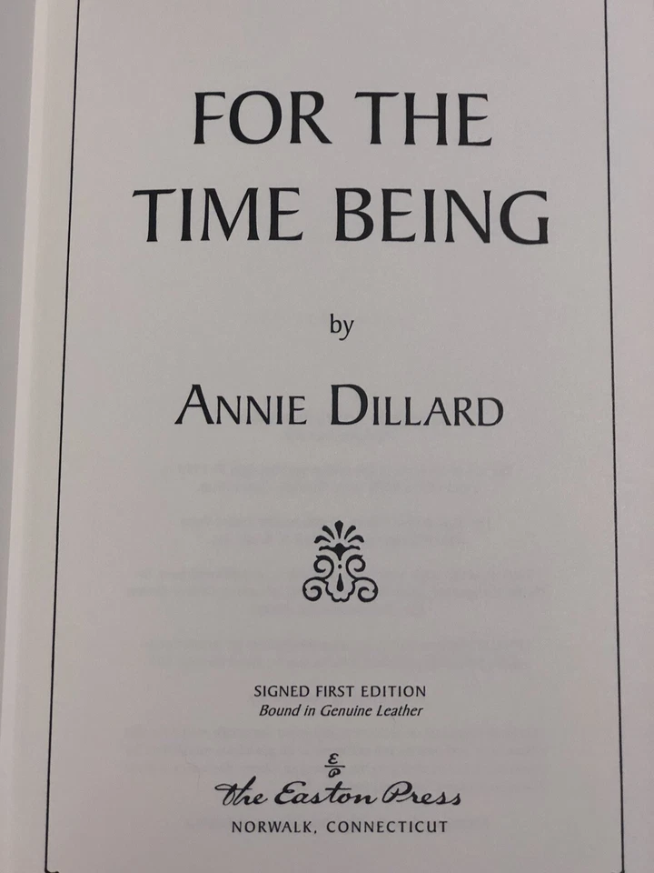 For the Time Being by Annie Dillard Signed First Edition EASTON PRESS - Imagem 4 de 4