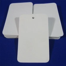 100 White Unstrung Blank Garment Merchandise Price Tags Large 1 3/4 w x 2 7/8" h