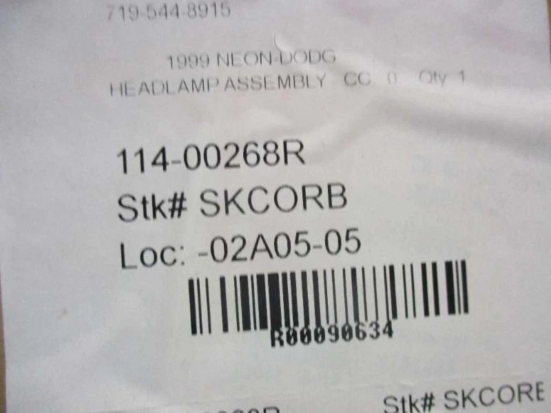 Passenger Right Headlight Fits 95-99 NEON 90634 Foto 3 de 3