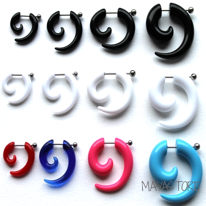 2MM-24MM HORN DEHNER DEHNSTAB SPIRALE OHR PLUG FLESH TUNNEL