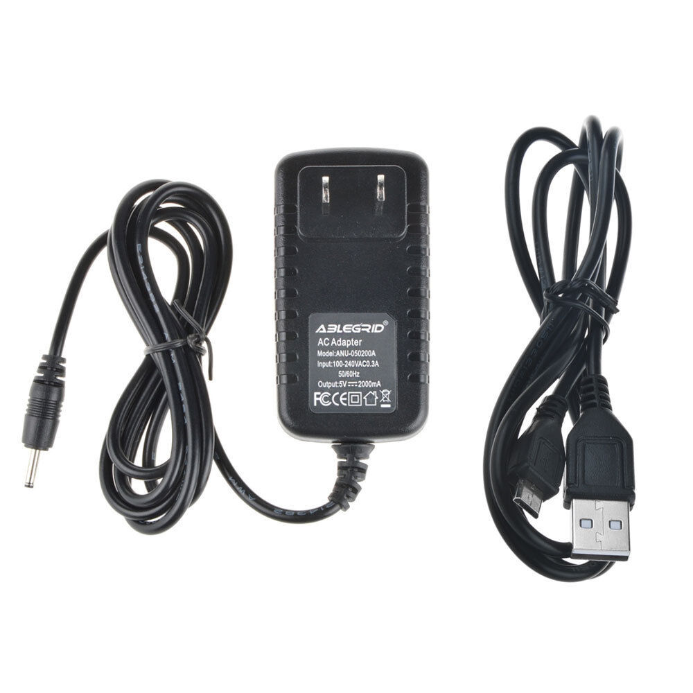 AC Adapter Power Charger + USB Cord For RCA 10 Viking Pro RCT6303W87 DK Tablet