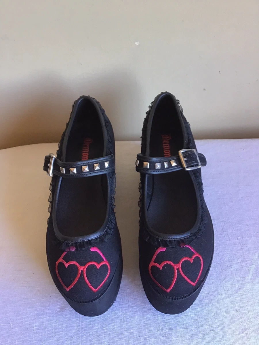 Demonia heart mary janes sale