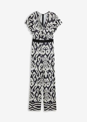 Neu Overall mit auffallend schönem Muster Gr. 44/46 Weiß Schwarz Damen Jumpsuit