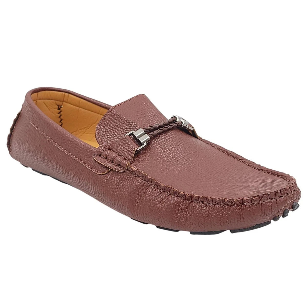 Brown Loafer Faux Leather Casual Shoes for Men for sale | eBay
