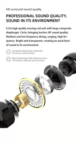 Ultra-HD kabellose Ohrhörer 5.2: Wasserdicht, HiFi, langer Standby & Geräuschunterdrückung - Bild 13 von 24