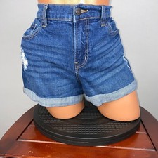 Old Navy Womens 10 Boyfriend Mid-Rise Distressed Cuffed Denim Jean Shorts