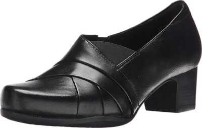 New Unstructured by Clarks Rosalyn Adele Black Leather Women's Shoe Size 6 1/2 M