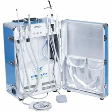 Portable Dental Unit with Air Compressor with LED Curing Light Scaler 4 Hole