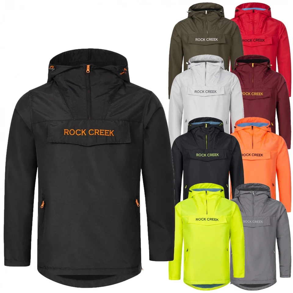 Übergangsjacke Herren Windbreaker Anorak Schlupfjacke Kapuze H-295 Rock Creek