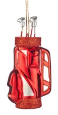Golf Bag  Clubs Glass Christmas Ornament