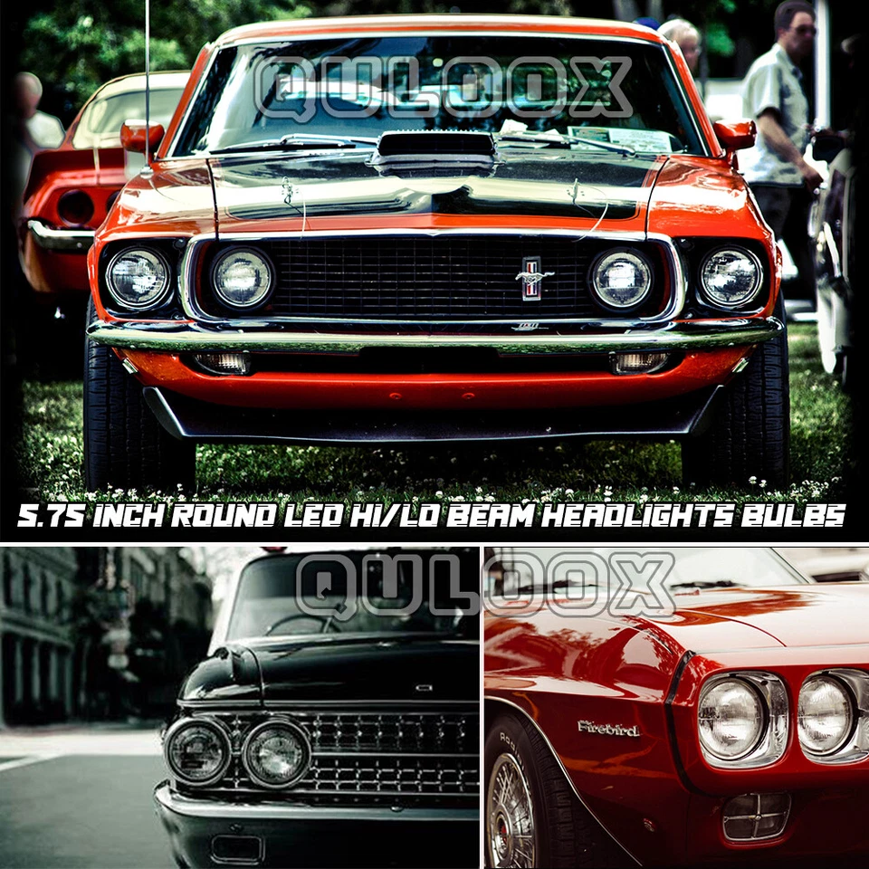 4PCS 5-3/4 5.75" white LED HaLo Headlights For Chevy Impala Bel Air El Camino - Image 4 of 4