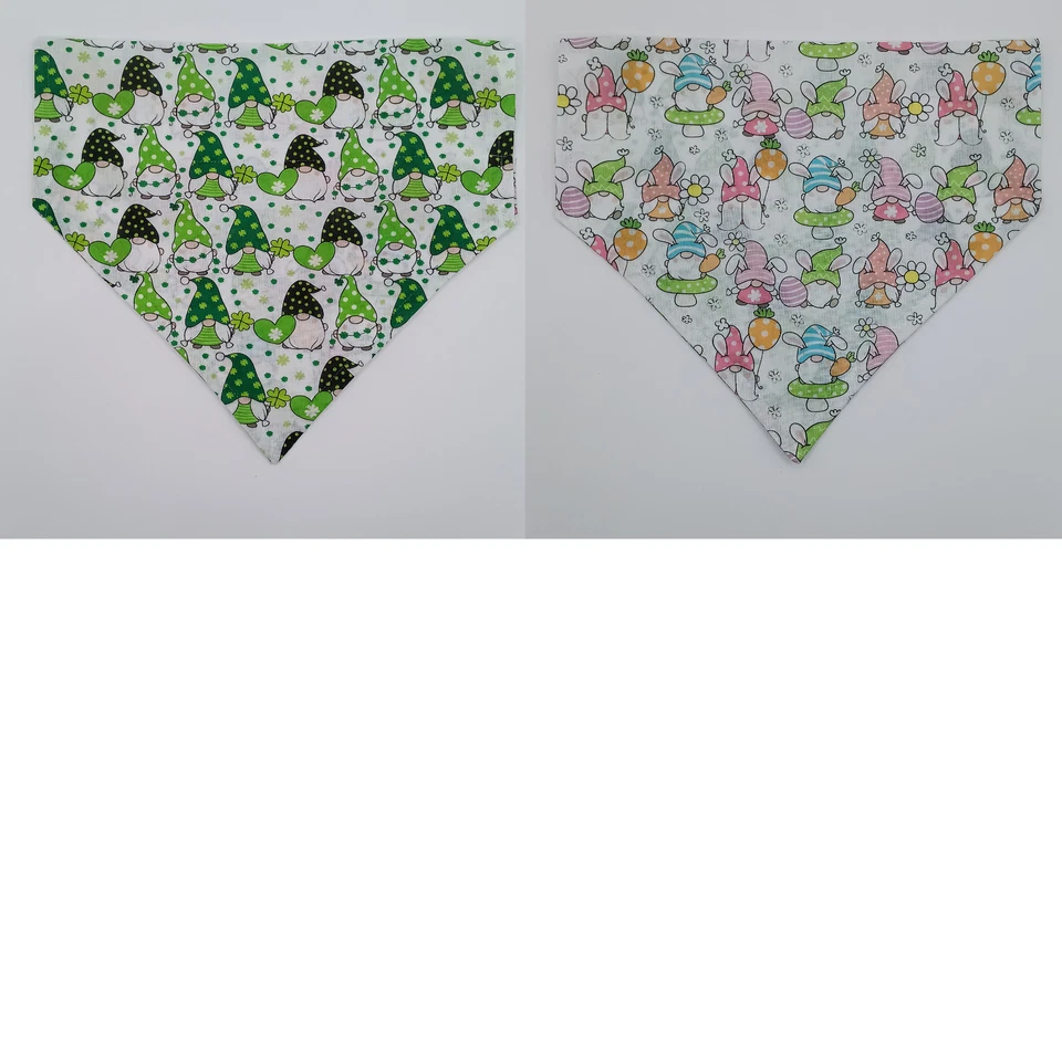 Gnomo Día de San Patricio Pascua Reversible Sobre el Cuello Perro Bandanas Foto 3 de 4