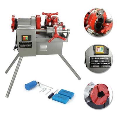 Electric Pipe Threader Machine (1/2'' - 2'') Threading Cutter, Deburrer Heavy Duty