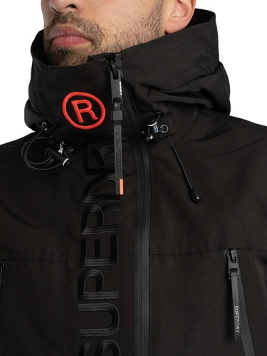 Superdry Men's Hooded Ultimate EMB Windbreaker Jacket, Black - Picture 5 of 8