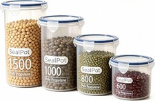 Food Storage Containers Set for 4 Pack, Freezer Containers with Airtight Lids -
