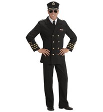 Widmann Navy Officer Jacket, Mock Shirt With Tie, Pants, Hat  S Black