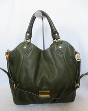 MARC by MARC JACOBS CLASSIC Q FRANCESCA LEATHER SHOPPER WORKWEAR GREEN