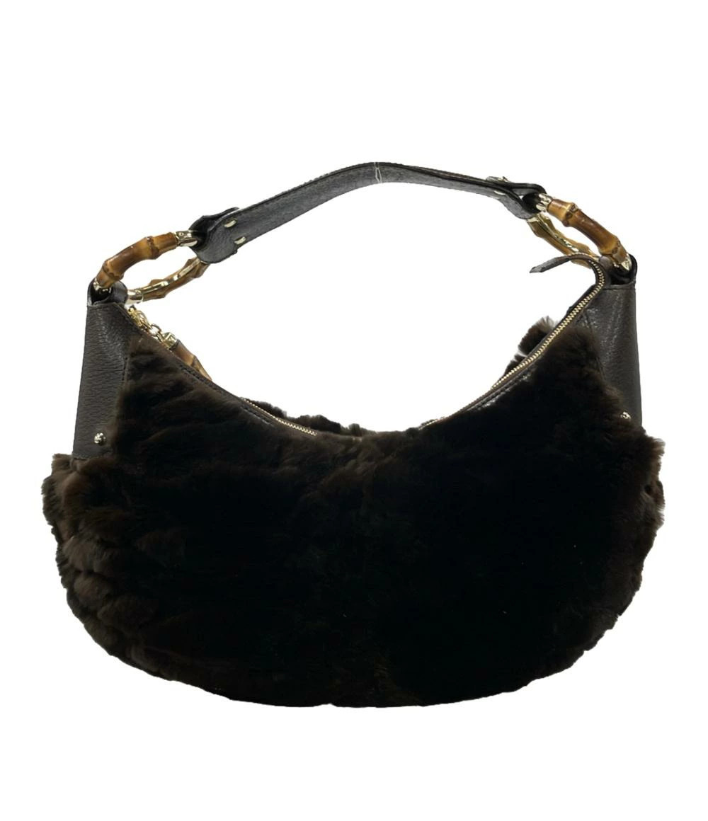 Gucci fur bamboo Shoulder Bag | eBay