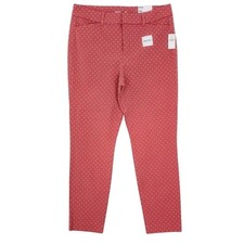 Old Navy Pixie Pants High Rise Gooseberry Red Polka Dot Stretch Size 10 Slim