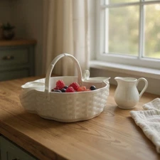 Coalport Nantucket Strawberry Basket Tray Caddy Sugar Bowl Creamer Bone China En