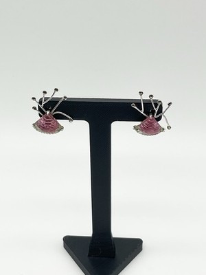 Vintage 14k White Gold Watermelon Earrings Signed!!G1