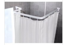 Euroshowers Bendi Track 300cm Chrome or Shower Curtain Track With Glider Hooks