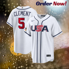 Ernie Clement #5 USA White 2026 World Baseball Classic Stitched Jersey All Sizes