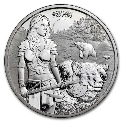 2024 Germania Valkyries: Solveig 1 Oz Silver Round BU in Case