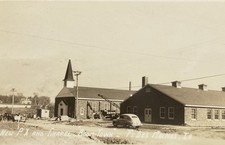 RPPC 1943 Fort Des Moines Iowa New PX & Chapel Boomtown Postcard WW2 Era