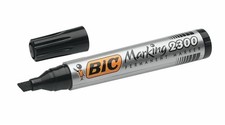 New BIC Permanent Marker Pens 2300 Thick Chisel Tip Marking Point Black Blue Red