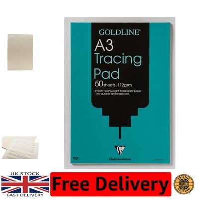 A3 112gsm Heavyweight Tracing Pad - 50 Glue-Bound Sheets for Artists