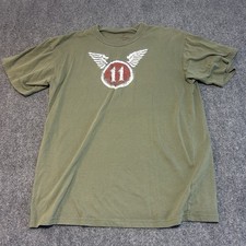 Military army green 11th Airborne Distressed Insignia T Shirt sz XL