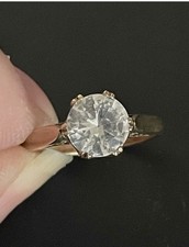 9ct Gold Cathedral Mounted Spinel Solitaire Size L 1/2 Vintage 2.5g Hallmarked