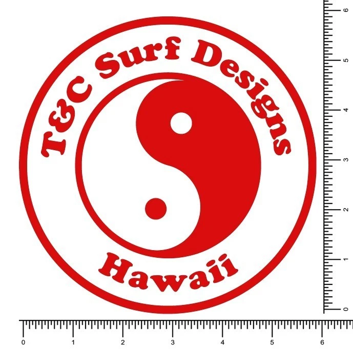 Town and Country Surf Die Cut Sticker Decal 6" x 6" Surf T & C Hawaii Surfboards - Image 3 of 4