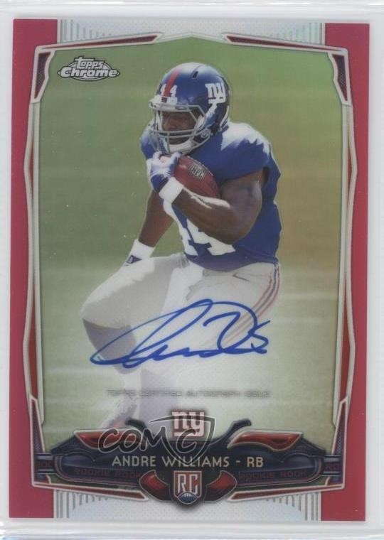 2014 Topps Chrome BCA Pink Refractor Rookie 64/75 Andre Williams Auto RC 0b5