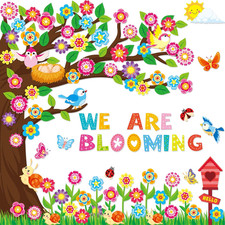 161 Pcs Spring Bulletin Board Decorations Spring Classroom Tree Bulletin Board C