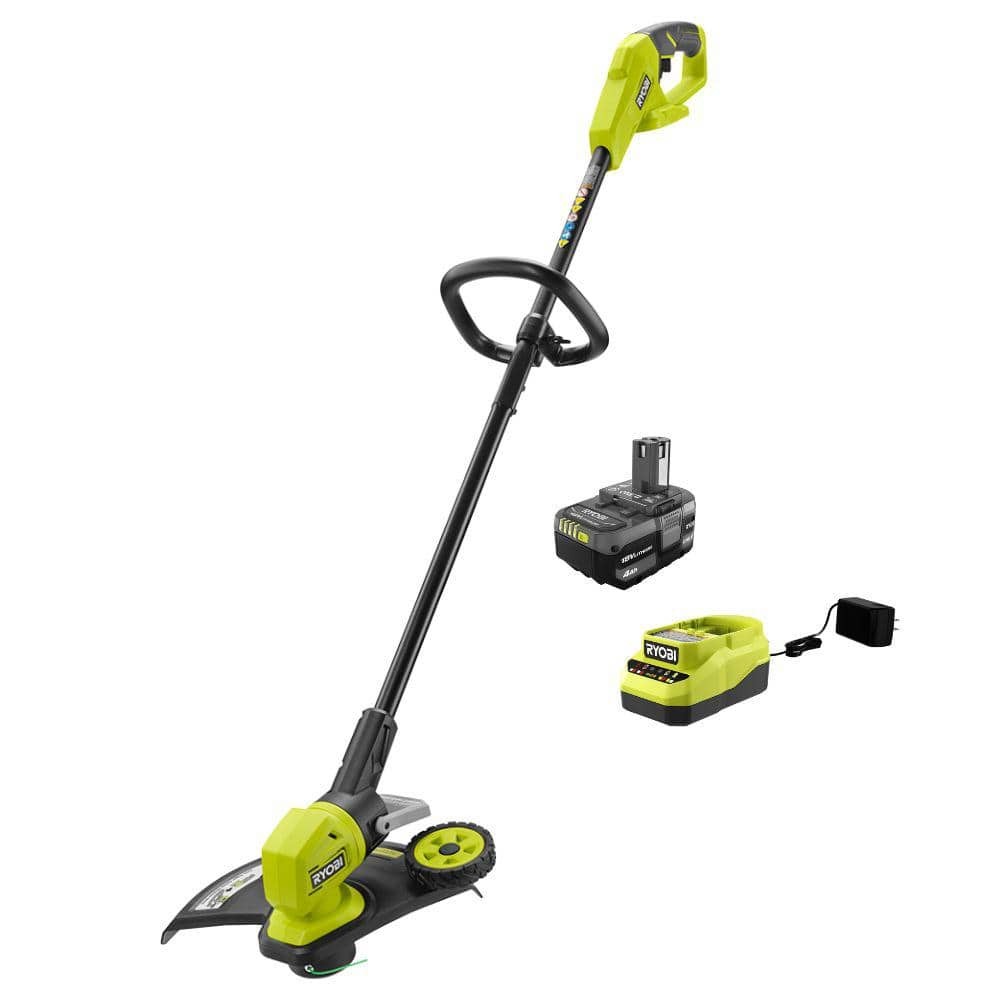 RYOBI ONE+18V 13 in. Cordless Battery String Trimmer/Edger 4.0Ah Battery+Charger