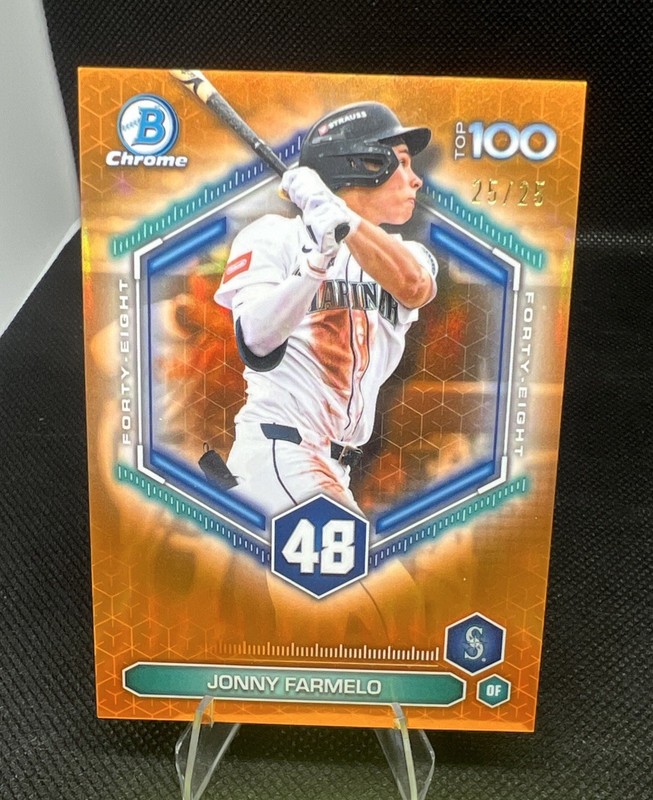 2026 Bowman Orange #BTP-48 Jonny Farmelo /25 Bowman Scouts Top 100 Mariners