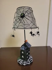 Halloween Haunted House & Glass Spider Shade Tea Light Candle Holder by Kohls
