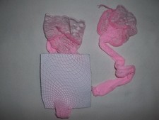 Tween girls lace trim fishnet over the knee socks pink nwot 80s retro