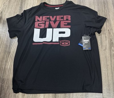 Big Mens TAPOUT NEVER GIVE UP Black Short Sleeve T Shirt NWT 3XL $26