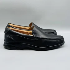 Sperry Shoes Mens 8 Black Leather Top Sider Loafers Slip On Gold Cup ASV Casual