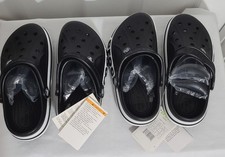 BUNDLE Crocs Classic 2 Pairs Black White Youth M/4 W/6 NWT