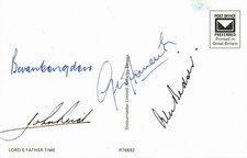 Cricket ALEC BEDSER BEVAN CONGDON JOHN REID GREG WOWARTH Signed Lord's Postcard
