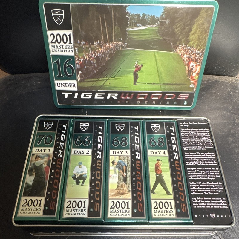 Nike Golf Tiger Woods 2001 Masters Tournament Champion Green Collector Tin