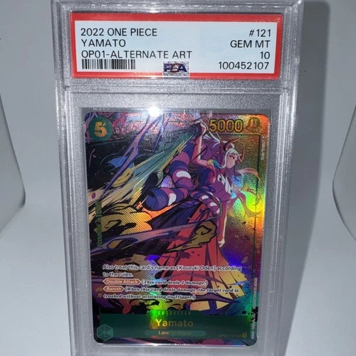 2022 ONE PIECE OP01 #121 YAMATO ROMANCE DAWN ALT ART PARALLEL ENGLISH PSA 10